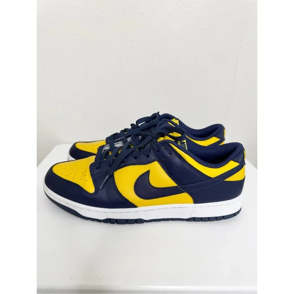 Nike Dunk Low Michigan Navy and Yellow Sneakers Men’s Size 12.5
